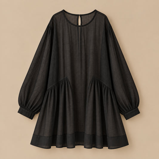 COTTON SOMERLUS DRESS IN NOIR