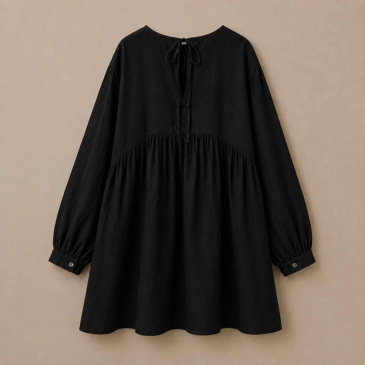 LINEN SOMERLUS DRESS IN NOIR