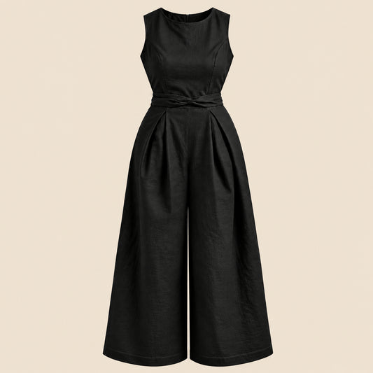 LINEN JUMPSUIT | NOIR