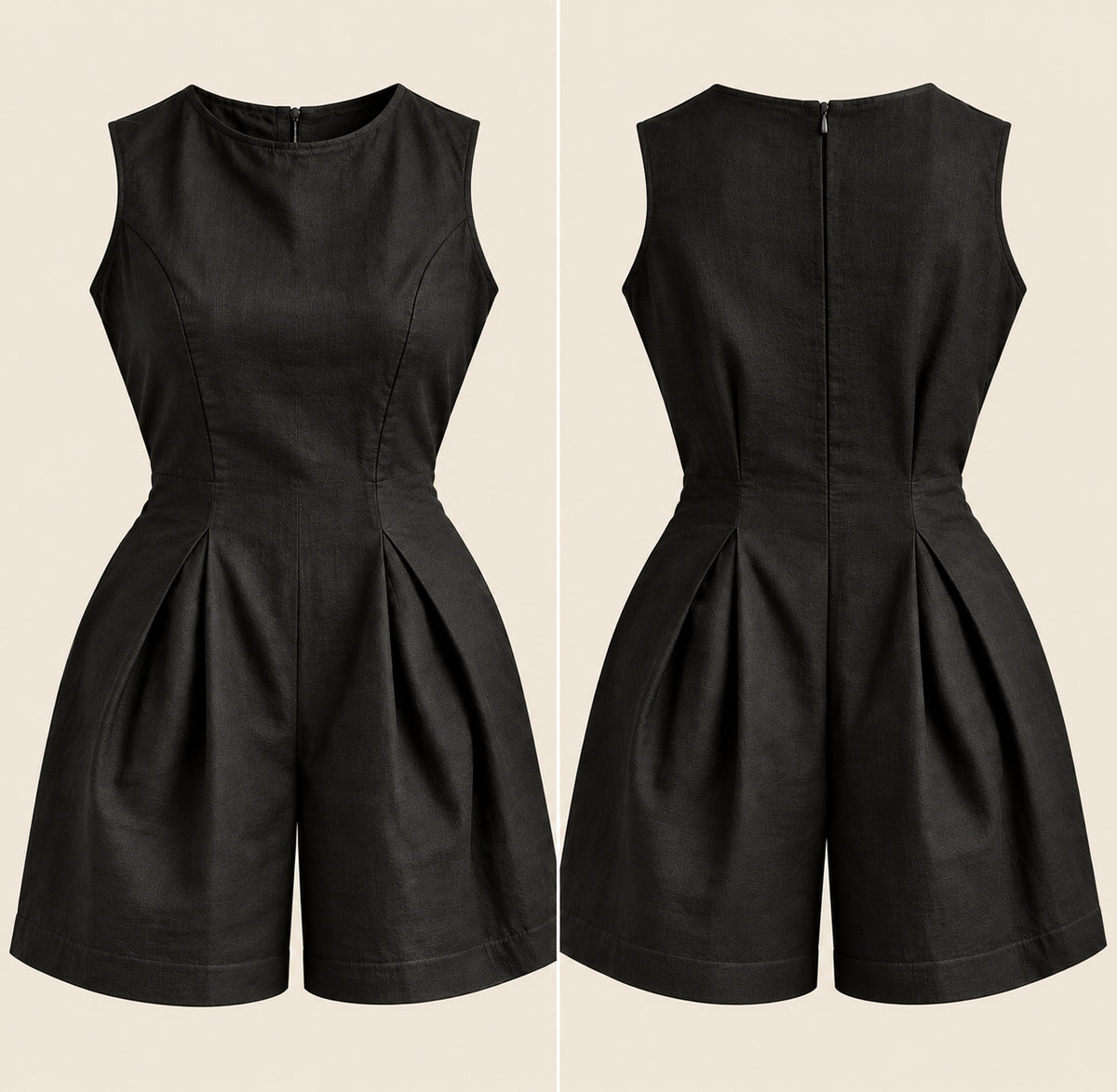 SHORT LINEN JUMPSUIT | NOIR