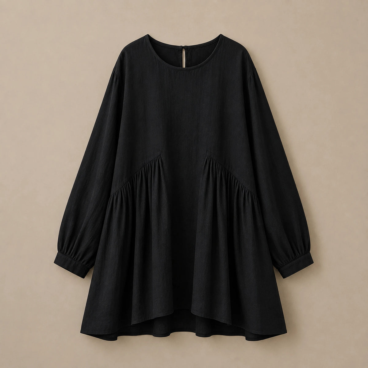 LINEN SOMERLUS DRESS IN NOIR