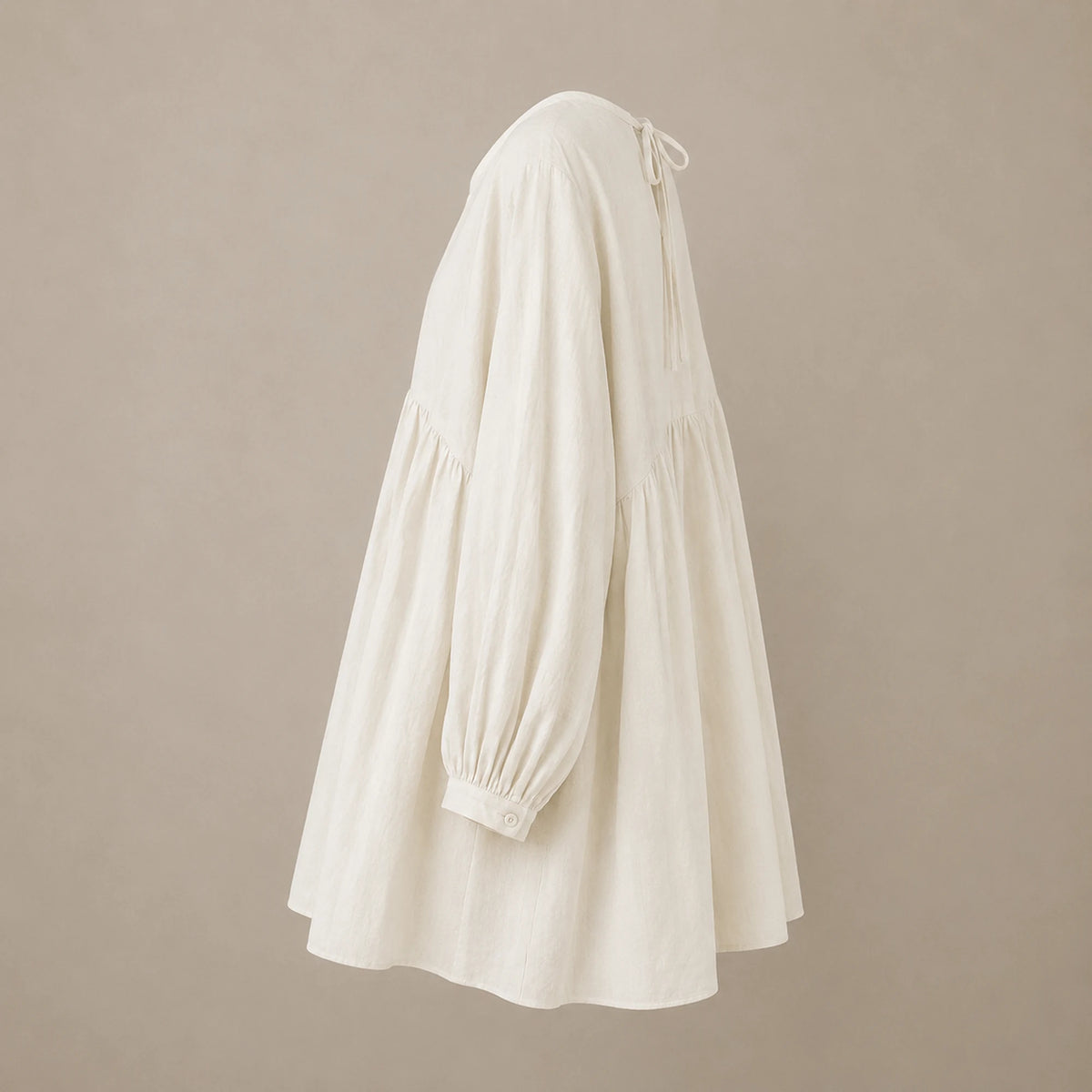 LINEN SOMERLUS DRESS IN MILK